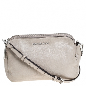 Pre Owned MICHAEL Michael Kors Grey Leather Crossbody Bag