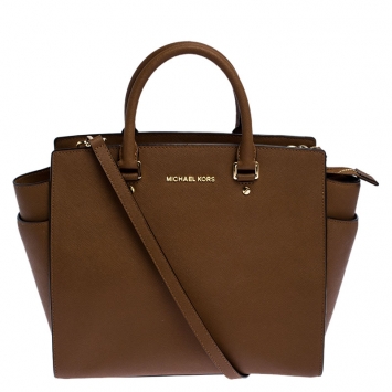 Pre Owned MICHAEL Michael Kors Brown Leather Selma Satchel