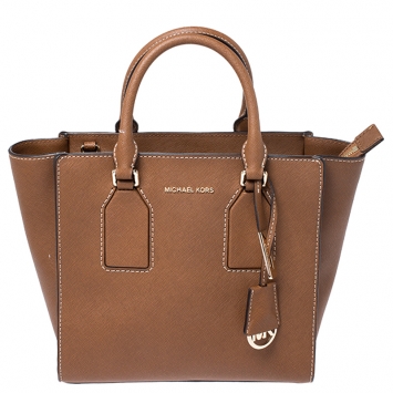 Pre Owned Michael Kors Brown Leather Medium Selby Satchel