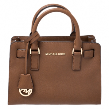 Pre Owned Michael Michael Kors Brown Saffiano Leather Small Dillon Tote
