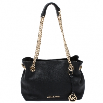 Pre Owned Michael Kors Black Leather Chain Shoulder Bag