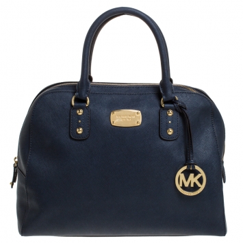 مملوكة مسبقًا MICHAEL Michael Kors Blue Leather Cindy Satchel 