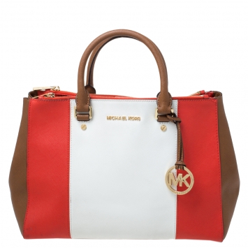 Pre Owned MICHAEL Michael Kors Multicolor Leather Color Block Sutton Tote