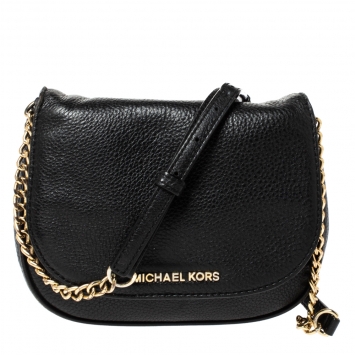 Pre Owned MICHAEL Michael Kors Black Leather Bedford Crossbody Bag