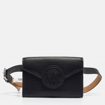 Pre Owned MICHAEL Michael Kors Black Leather Waist Belt Bag