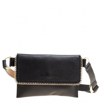 Pre Owned Michael Michael Kors Black Leather Belt Bag