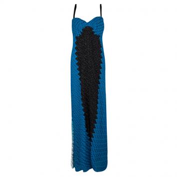 Pre Owned Missoni Multicolor Perforated Patterned Knit Sleeveless Dress L