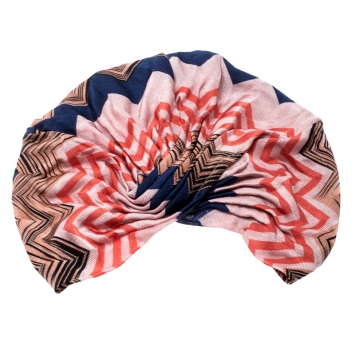 Pre Owned Missoni Mare Multicolor Zig Zag Pattern Knit Beach Turban