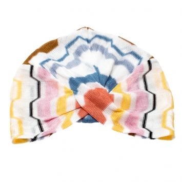 Pre Owned Missoni Multicolor Zig Zag Pattern Knit Turban M