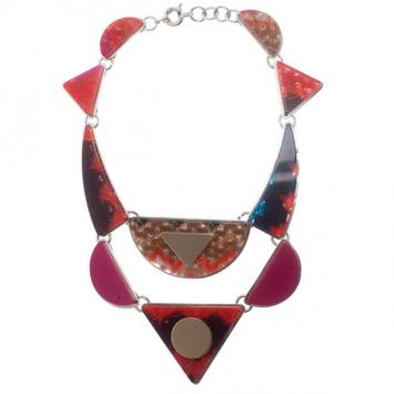 Pre Owned Missoni Geometric Acetate Bib Necklace