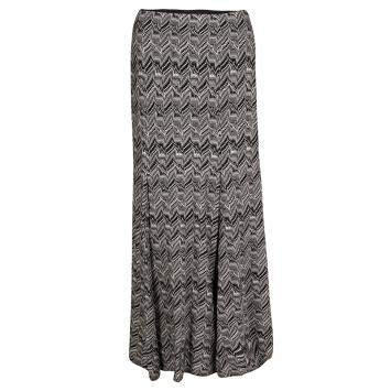 Pre Owned Missoni Patterned Perforated Knit Box Pleat Detail Maxi Skirt M