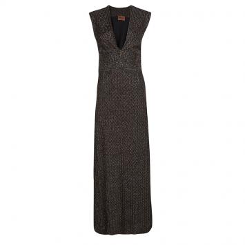 Pre Owned Missoni Multicolor Lurex Knit V-Neck Sleeveless Maxi Dress S