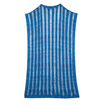 Pre Owned Missoni Mare Blue Chevron Pattern Cutout Knit Beach Cover Up Maxi Dress M