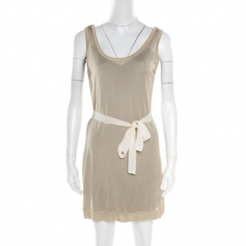 Pre Owned Missoni Beige Knit Tank Dress S