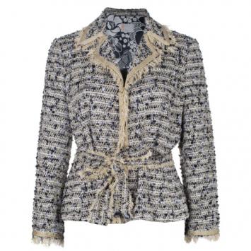 Pre Owned Missoni Multicolor Tweed Belted Jacket M