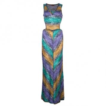 Pre Owned Missoni Mare Open-Back Multicolor Knit Jumpsuit M