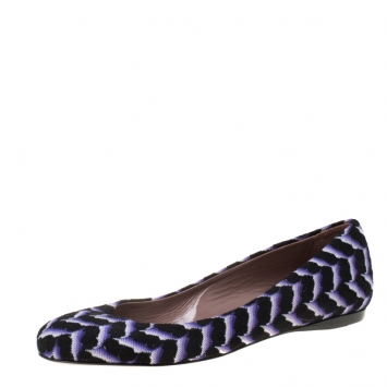 Pre Owned Missoni Multicolor Knit Fabric Ballet Flats Size 37 