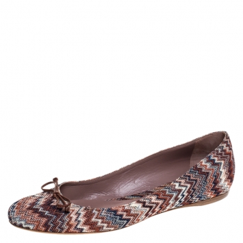 Pre Owned Missoni Multicolor Knit Ballet Flats Size 41