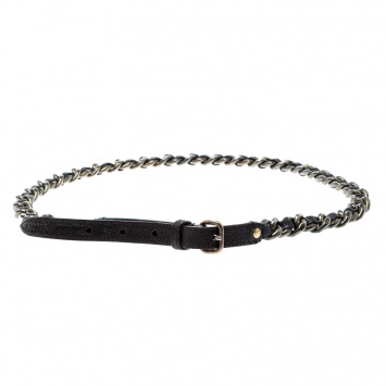 Pre Owned Miu Miu Brown Leather Chain Link Belt 90cm