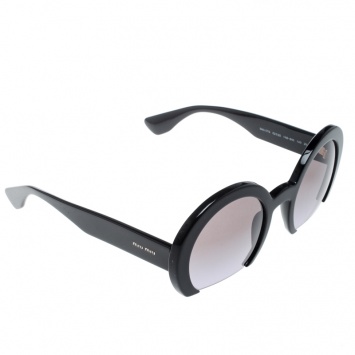 Pre Owned Miu Miu Black SMU07G Round Cut Out Sunglasses