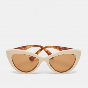 Pre Owned Miu Miu Brown/Beige SMU04Y Cat Eye Sunglasses