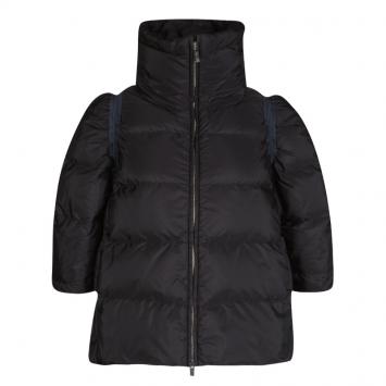 Pre Owned Miu Miu Black Quilted Short Sleeve Zip Front Down Jacket S