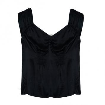 Pre Owned Miu Miu Sleeveless Ruched Top L