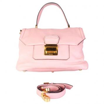 Pre Owned Miu Miu Pink Calfskin Leather Bag
