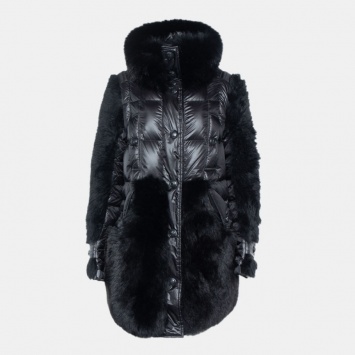 Pre Owned Moncler Grenoble Black Quilted Fur Detail Varna Down Coat M