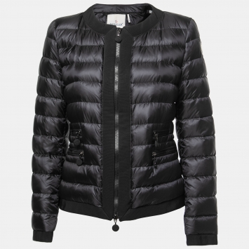 Pre Owned Moncler Black Synthetic Quilted Down Jacket M