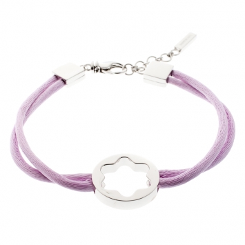 Pre Owned Montblanc Star Collection Lilac Cord Silver Bracelet