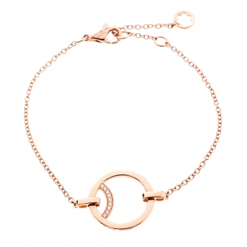 Pre Owned Montblanc Diamond 18k Rose Gold Chain Bracelet