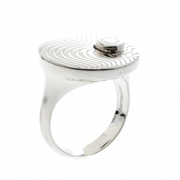 Pre Owned Montblanc Star Collection Exploding Star Silver Ring Size 54