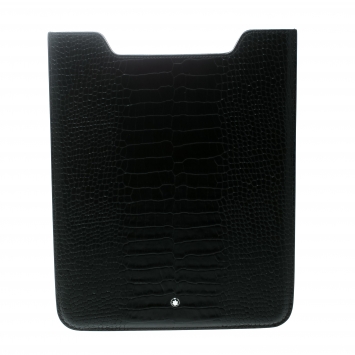 Pre Owned Montblanc Black Croc Embossed Leather iPad Cover