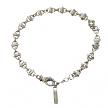 Pre Owned Montblanc Icon Link Motif Silver Chain Bracelet