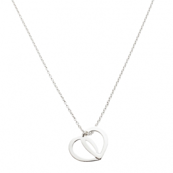 Pre Owned Montblanc Emblem Coeur de Pétales Entrelacés Sterling Silver Necklace