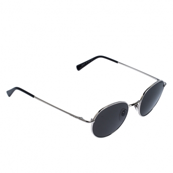 Pre Owned Montblanc Silver Tone /Smoke Grey MB-550S Round Sunglasses 