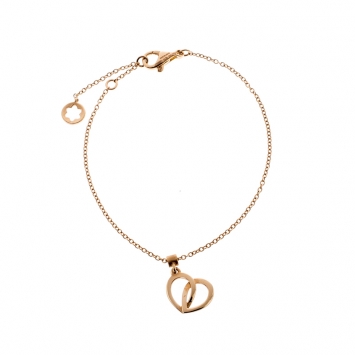 Pre Owned Montblanc Coeur de Pétales Entrelacés 18k Rose Gold Charm Bracelet