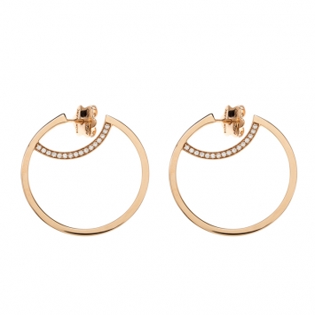 Pre Owned Montblanc Boheme Diamond 18k Rose Gold Hoop Earrings