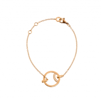 Pre Owned Montblanc Diamond 18k Rose Gold Chain Bracelet