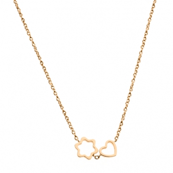 Pre Owned Montblanc Star Heart Charm 18k Rose Gold Necklace 