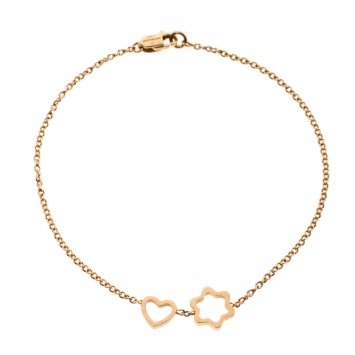Pre Owned Montblanc Star Heart Charm 18k Rose Gold Bracelet