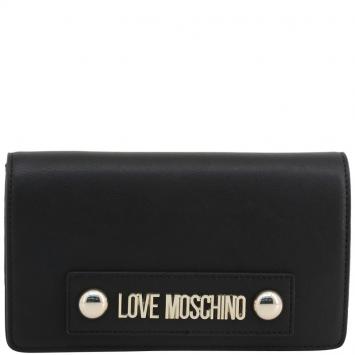 مملوكة مسبقًا Love Moschino Black Faux Leather Scarf Clutch Bag