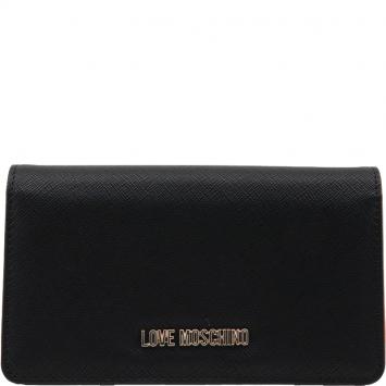 مملوكة مسبقًا Love Moschino Black Faux Leather Flap Wallet