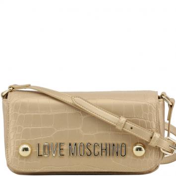مملوكة مسبقًا Love Moschino Yellow Croc Embossed Leather Crossbody Bag