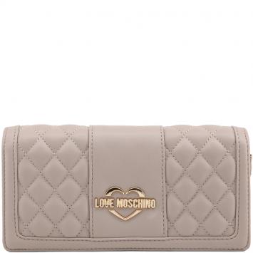 مملوكة مسبقًا Love Moschino Taupe Quilted Leather WOC Clutch Bag