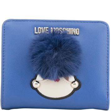 Pre Owned Love Moschino Blue Faux Leather Coin Purse