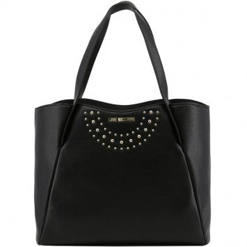 Pre Owned Love Moschino Black Faux Leather Tote