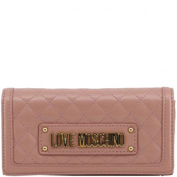 Pre Owned Love Moschino Pink Quilted Faux Leather WOC Clutch Bag