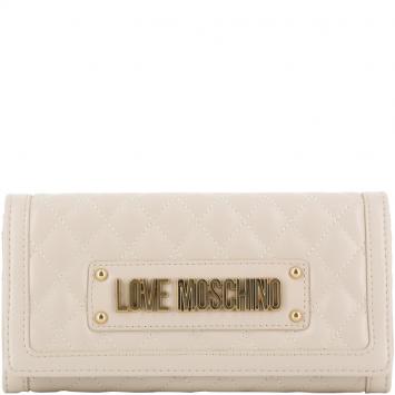Pre Owned Love Moschino White Faux Leather WOC Clutch Bag 